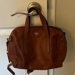 Brown Leather Fossil Crossbody Bag